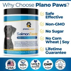 Plano Paws Salmon Treats Advanced Skin & Coat Natural Salmon Flavor Soft Chews Dog Supplement, 120 Count 9 Plano Paws Salmon Treats Advanced Skin & Coat Natural Salmon Flavor Soft Chews Dog Supplement, 120 Count -Pet Wellness 262906 PT3. AC SS1800 V1607385736