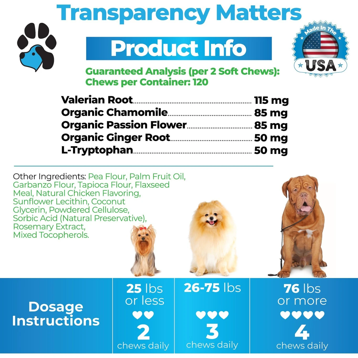 Plano Paws Calm Treats Advanced Calming Natural Chicken Flavor Chews Dog Supplement, 120 Count 6 Plano Paws Calm Treats Advanced Calming Natural Chicken Flavor Chews Dog Supplement, 120 Count - Image 6