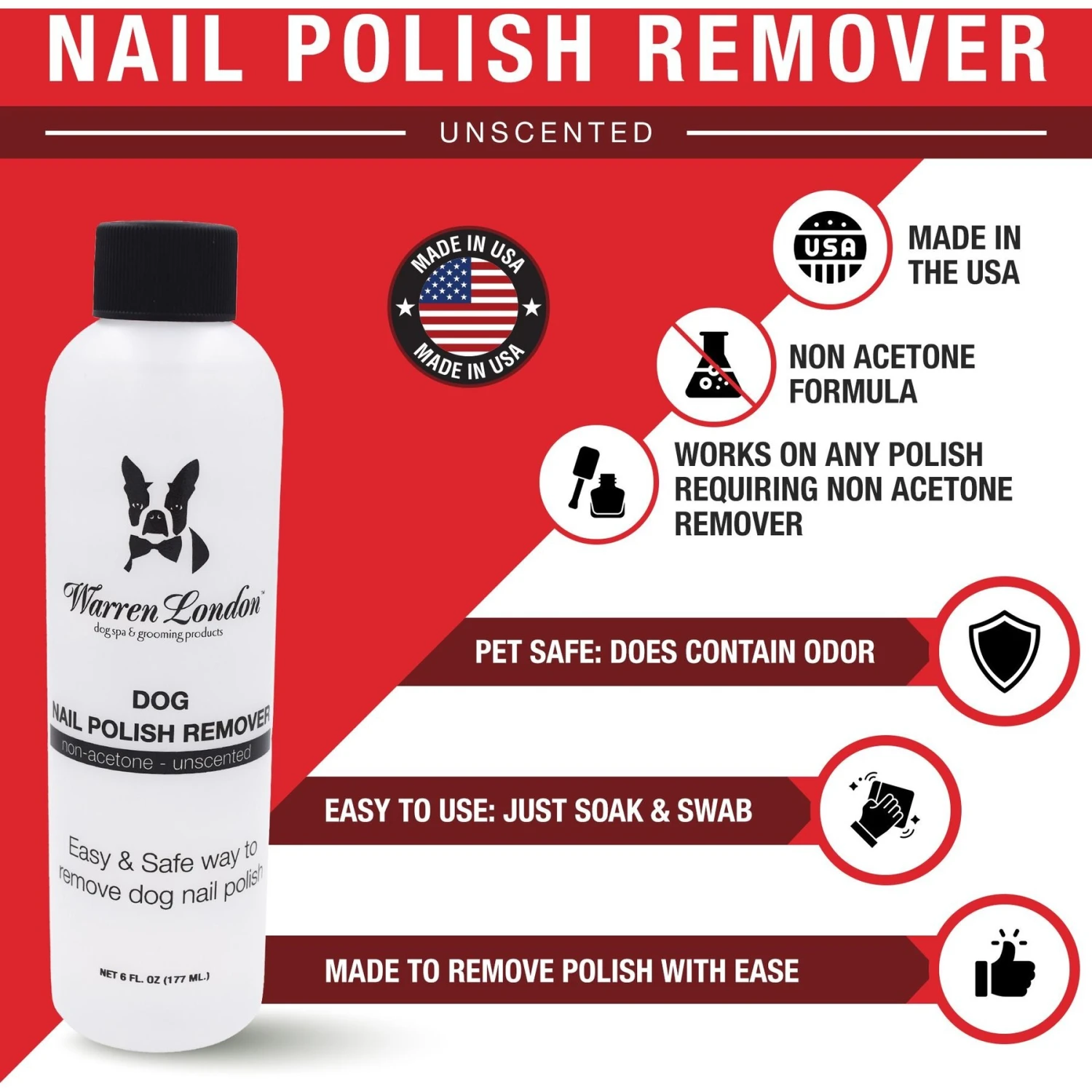 Warren London Dog Nail Polish Remover, 6-oz Bottle 2 Warren London Dog Nail Polish Remover, 6-oz Bottle - Image 2