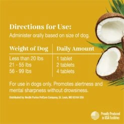 EverRoot By Purina Brain Health + Coconut Oil Chewable Tablets Dog Supplement, 60 Count -Pet Wellness 263467 PT7. AC SS1800 V1700160281