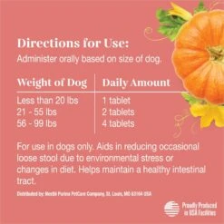 EverRoot By Purina Digestion + Pumpkin Chewable Tablets Dog Supplement, 60 Count -Pet Wellness 263475 PT7. AC SS1800 V1700160264