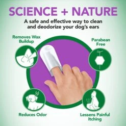Vet's Best Ear Relief Finger Dog Wipes, 50 Count -Pet Wellness 263479 PT5. AC SS1800 V1657656520