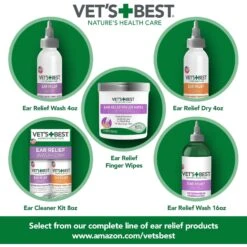 Vet's Best Ear Relief Finger Dog Wipes, 50 Count -Pet Wellness 263479 PT7. AC SS1800 V1657656520