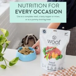 The New Zealand Natural Pet Food Co. Woof Beef Recipe Grain-Free Freeze-Dried Dog Food -Pet Wellness 263584 PT2. AC SS1800 V1608270184