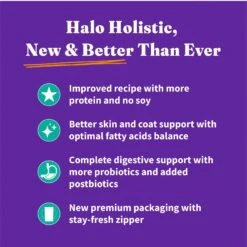 Halo Holistic Vegan Complete Digestive Health Plant-Based Recipe With Kelp Adult Formula Dry Dog Food -Pet Wellness 263687 PT3. AC SS1800 V1675440121