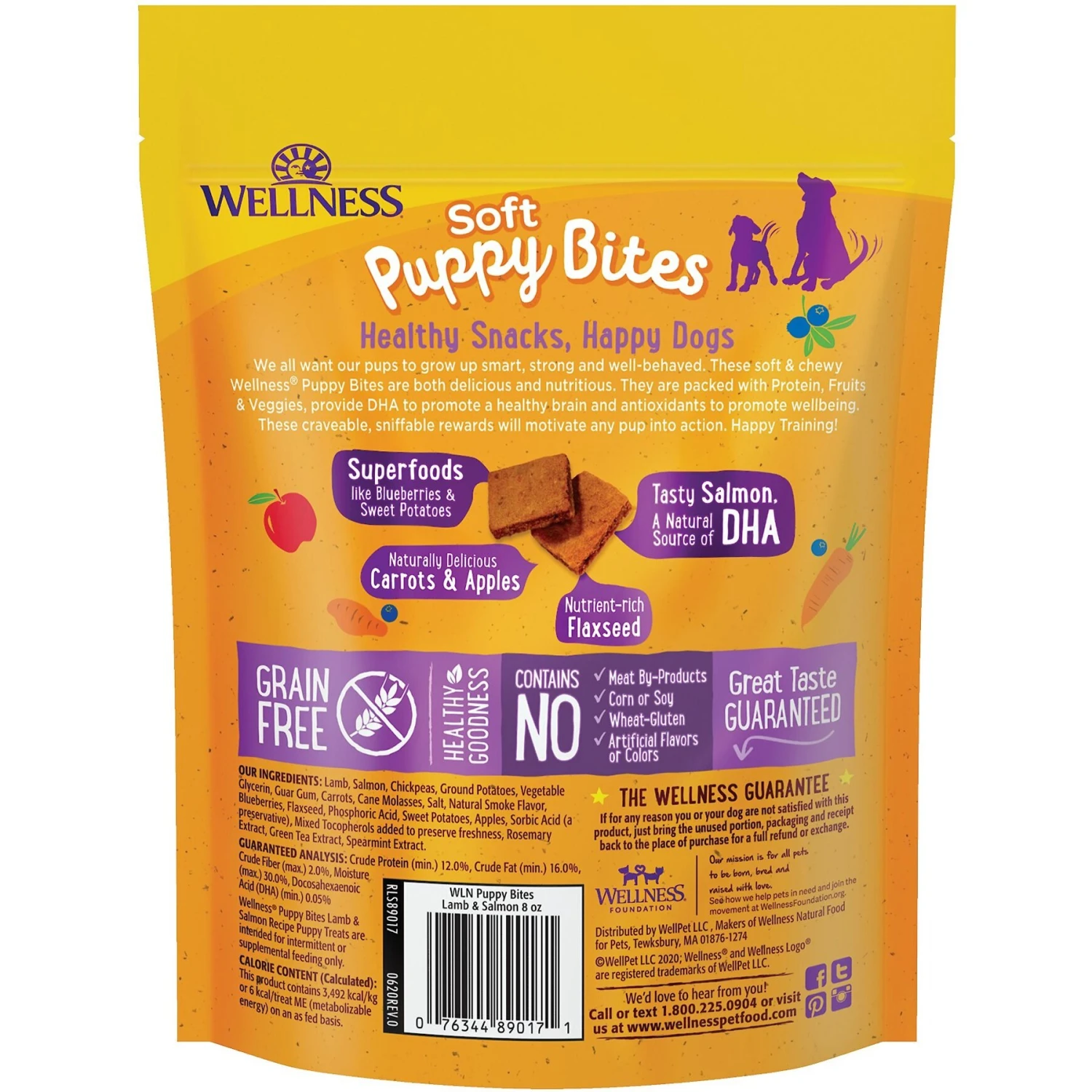 Wellness Soft Puppy Bites Lamb & Salmon Recipe Grain-Free Natural Dog Treats 2 Wellness Soft Puppy Bites Lamb & Salmon Recipe Grain-Free Natural Dog Treats - Image 2