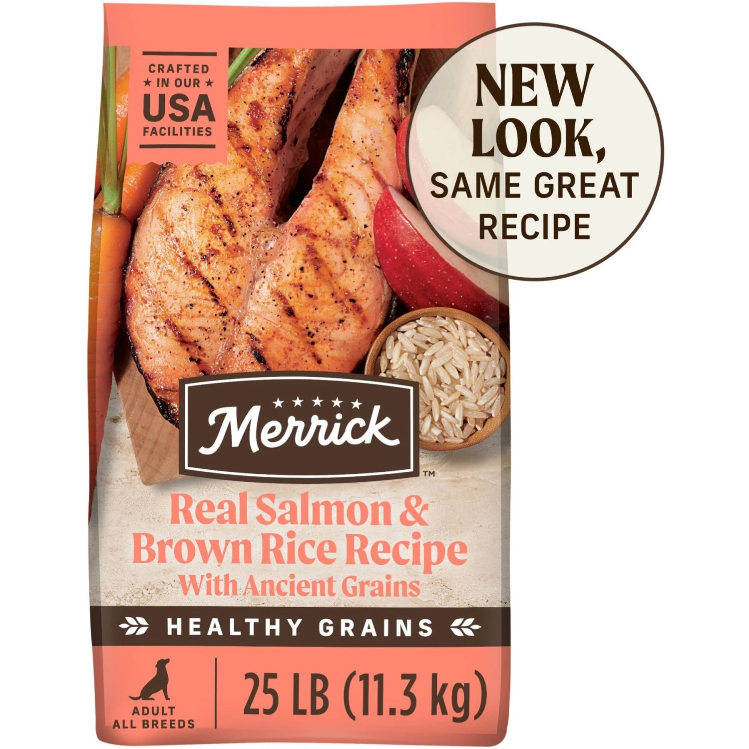 Merrick Healthy Grains Real Salmon & Brown Rice Recipe With Ancient Grains Dry Dog Food 1 Merrick Healthy Grains Real Salmon & Brown Rice Recipe With Ancient Grains Dry Dog Food