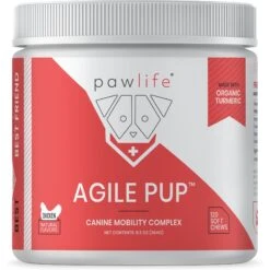Pawlife Agile Pup Canine Mobility Complex Chicken Flavor Soft Chews Dog Supplement, 120 Count