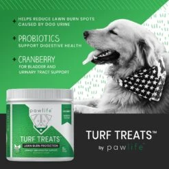 Pawlife Turf Treats Lawn Burn Protection Urinary & Digestive Support Chicken Flavor Soft Chews Dog Supplement, 120 Count -Pet Wellness 265180 PT2. AC SS1800 V1611593789