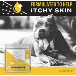 Pawlife Omega Pup Advanced Skin & Coat Support Salmon Flavor Soft Chews Dog Supplement, 120 Count -Pet Wellness 265184 PT2. AC SS1800 V1610440949