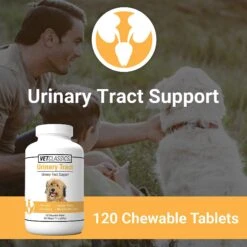 VetClassics Urinary Tract Chewable Tablets Dog Supplement, 120 Count -Pet Wellness 265194 PT3. AC SS1800 V1614358029