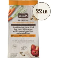 Merrick Healthy Grains Raw-Coated Kibble Real Chicken + Brown Rice Recipe Freeze-Dried Dry Dog Food -Pet Wellness 265200 PT2. AC SS1800 V1673561287