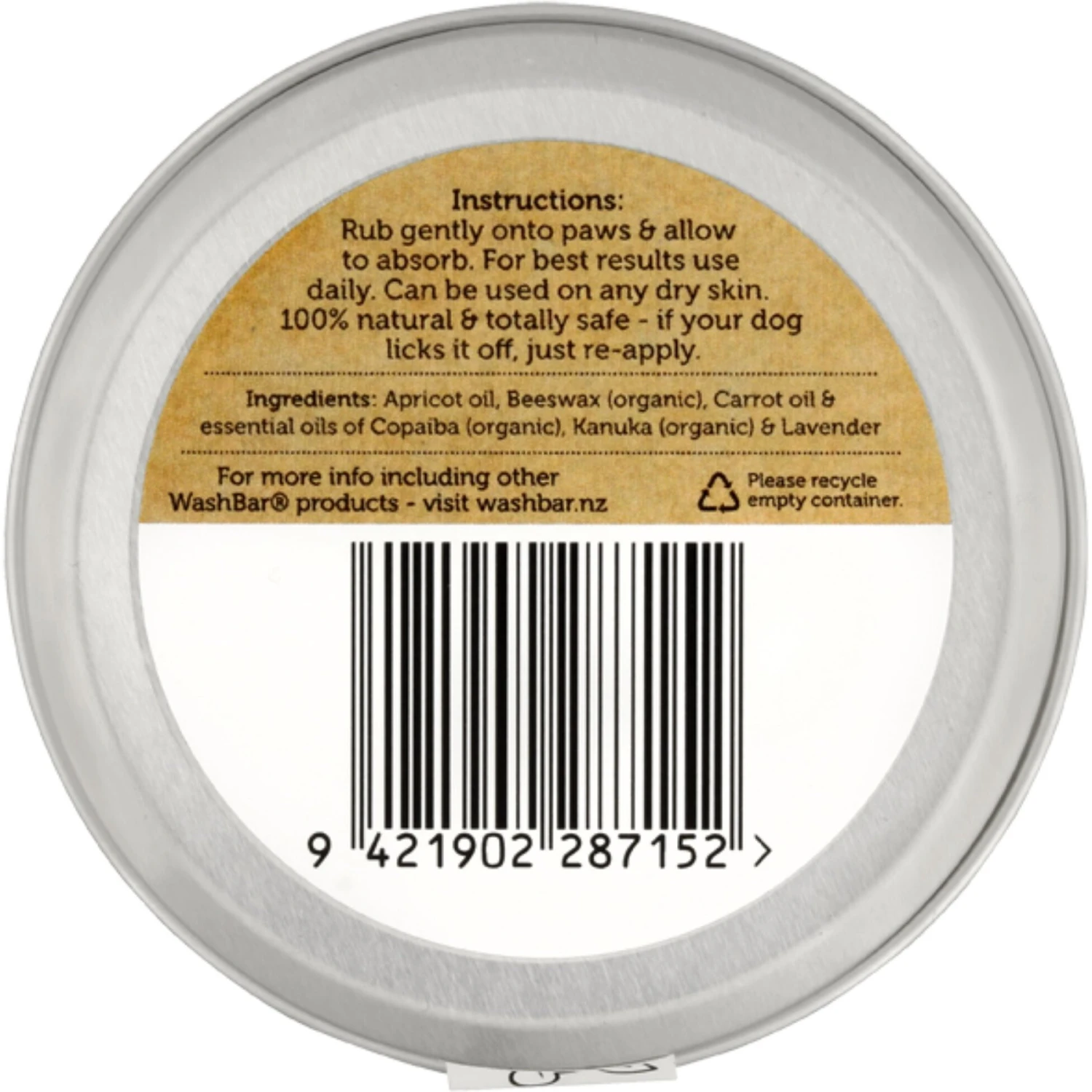 WashBar Kanuka + Repair Dog Paw Balm, 1.7-oz Tin 7 WashBar Kanuka + Repair Dog Paw Balm, 1.7-oz Tin - Image 7
