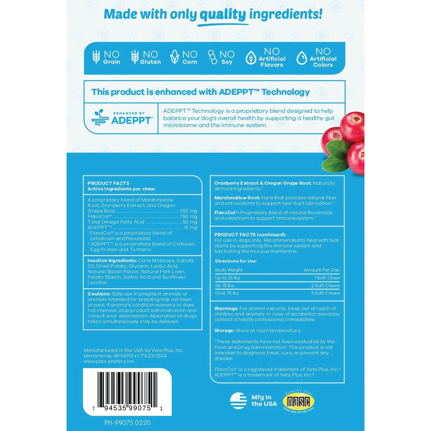 PetsPrefer Tear Stain Removal Pork Flavor Soft Chew Dog Supplement, 30 Count 2 PetsPrefer Tear Stain Removal Pork Flavor Soft Chew Dog Supplement, 30 Count - Image 2