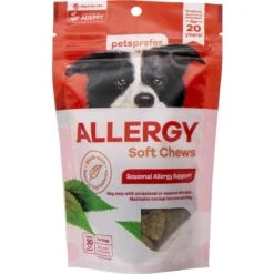 PetsPrefer Allergy Relief Pork Flavor Soft Chew Dog Supplement, 30 Count