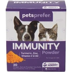 PetsPrefer Immunity Support Chicken Flavor Powder Cat & Dog Supplement, 30-gram Bottle