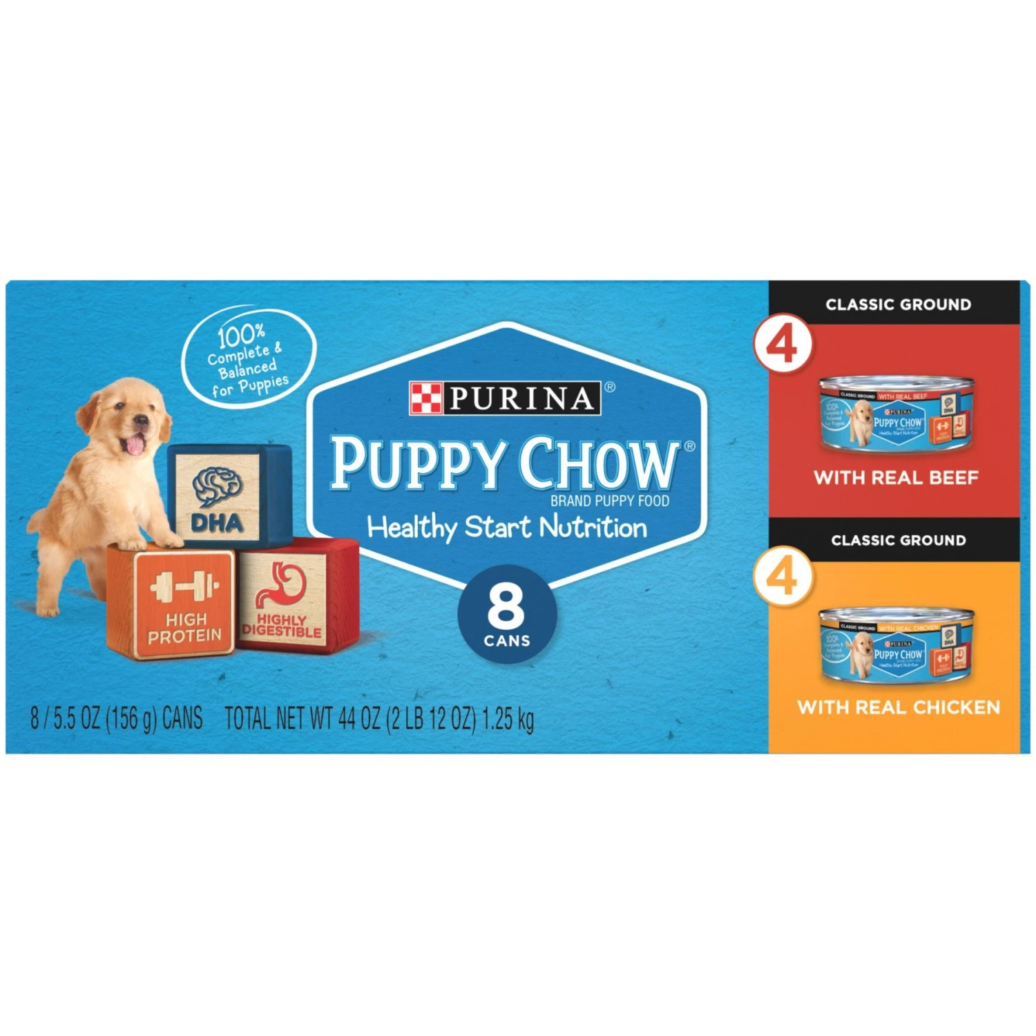 Purina Puppy Chow Pate Real Beef & Chicken Wet Puppy Food Variety Pack 1 Purina Puppy Chow Pate Real Beef & Chicken Wet Puppy Food Variety Pack