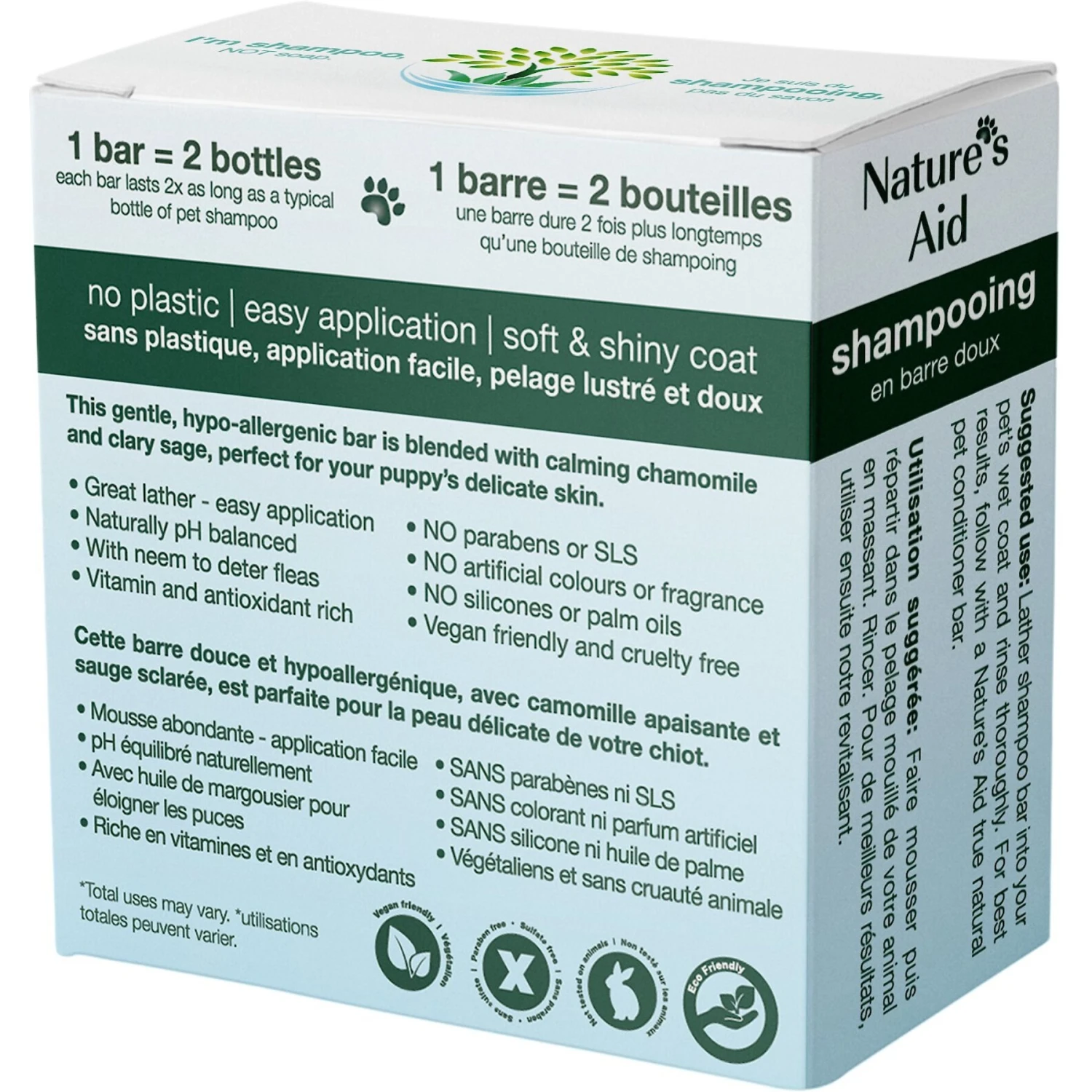 Nature's Aid True Natural Solid Chamomile & Clary Sage Puppy Shampoo Bar 2 Nature's Aid True Natural Solid Chamomile & Clary Sage Puppy Shampoo Bar - Image 2
