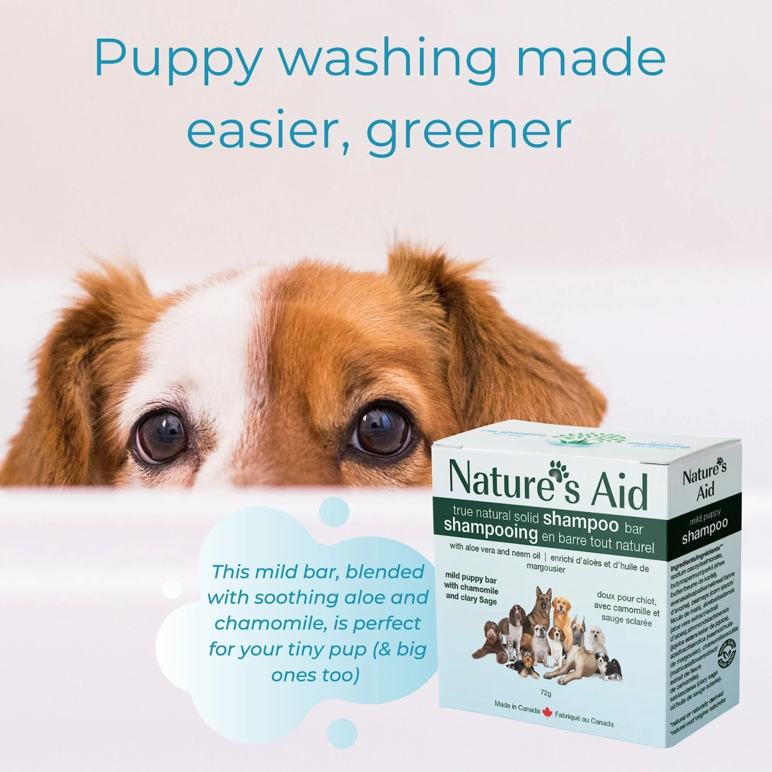 Nature's Aid True Natural Solid Chamomile & Clary Sage Puppy Shampoo Bar 3 Nature's Aid True Natural Solid Chamomile & Clary Sage Puppy Shampoo Bar - Image 3