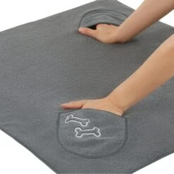 Frisco Embroidered Pawprint Microfiber Dog Bath Cape Towel -Pet Wellness 269038 PT3. AC SS1800 V1624454029