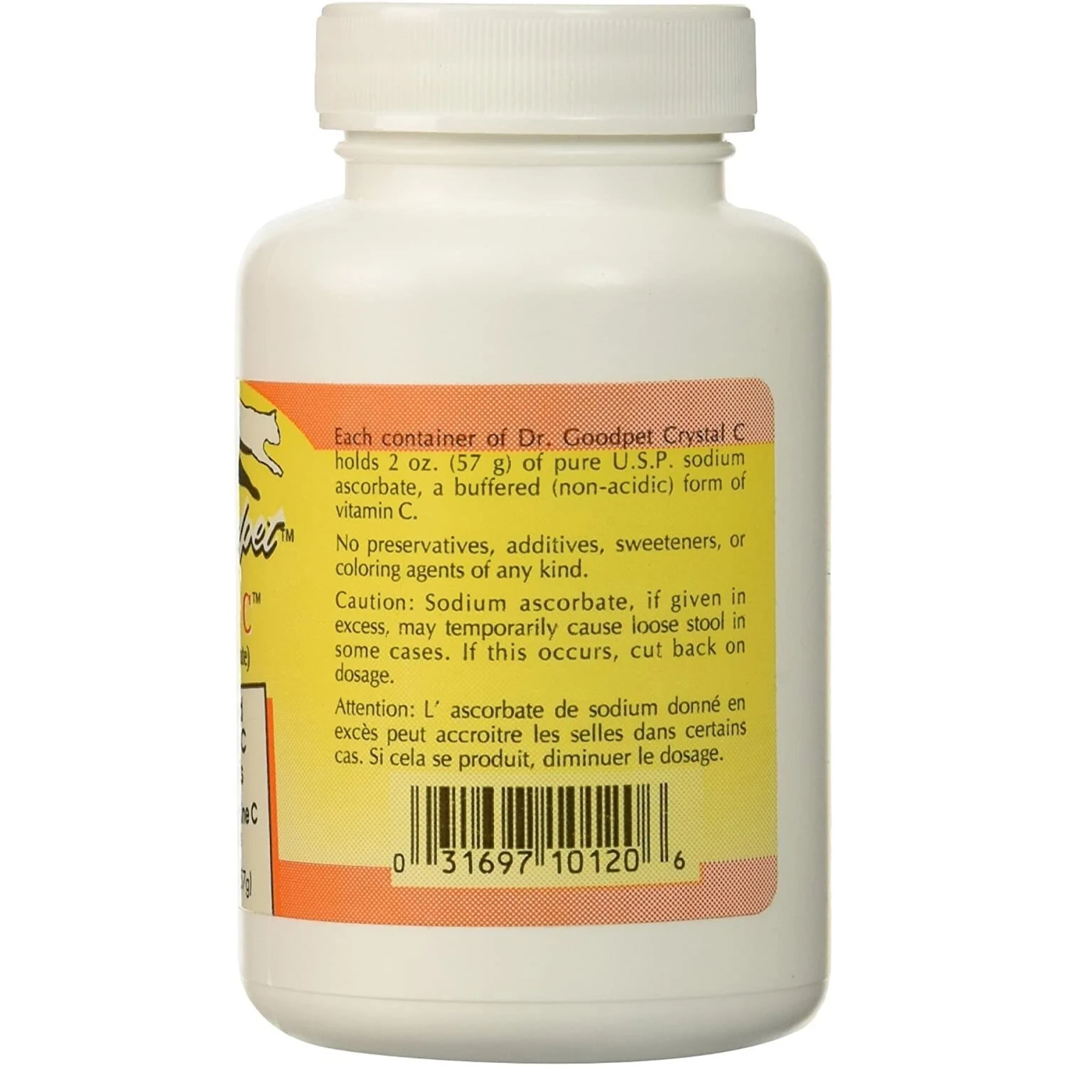 Dr. Goodpet Crystal C Buffered Vitamin C Crystals Dog & Cat Supplement, 2-oz Jar 2 Dr. Goodpet Crystal C Buffered Vitamin C Crystals Dog & Cat Supplement, 2-oz Jar - Image 2