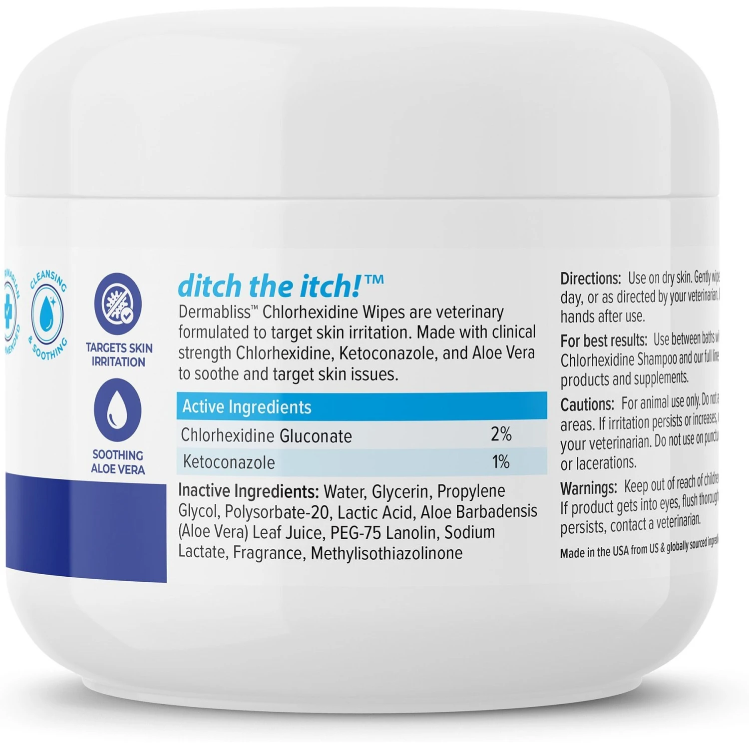 Vetnique Labs Dermabliss Medicated Skin Wipes Anti-Bacterial & Anti-Fungal Medicated Hot Spot & Skin Fold Dog & Cat Wipes, 50 Count 2 Vetnique Labs Dermabliss Medicated Skin Wipes Anti-Bacterial & Anti-Fungal Medicated Hot Spot & Skin Fold Dog & Cat Wipes, 50 Count - Image 2