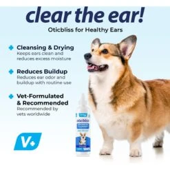 Vetnique Labs Oticbliss Ear Flush Advanced Cleaning Dog & Cat Medicated Ear Rinse Cleanser, 8-oz Bottle -Pet Wellness 270606 PT2. AC SS1800 V1698094655