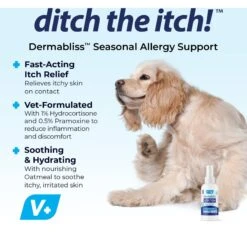 Vetnique Labs Dermabliss Hydrocortisone Anti-Itch & Allergy Relief Soothing & Hydrating Medicated Cortisone Dog & Cat Spray -Pet Wellness 271376 PT2. AC SS1800 V1698092828