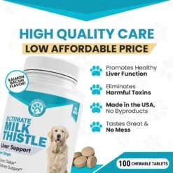 Wanderfound Pets Milk Thistle Liver Support Salmon & Bacon Flavor Dog Supplement, 100 Count 14 Wanderfound Pets Milk Thistle Liver Support Salmon & Bacon Flavor Dog Supplement, 100 Count -Pet Wellness 271470 PT6. AC SS1800 V1636473709