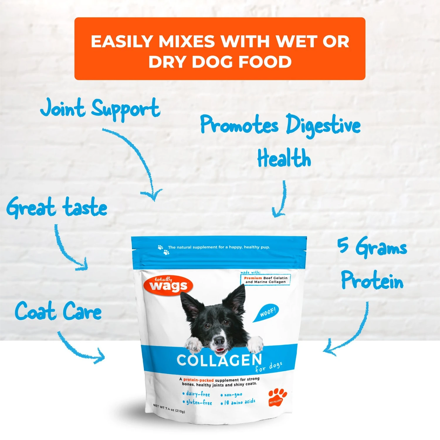 Totally Wags Collagen Dog Supplement, 7.4-oz Bag 4 Totally Wags Collagen Dog Supplement, 7.4-oz Bag - Image 4