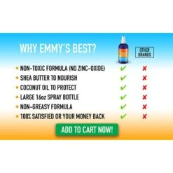 Emmy's Best Pet Products Sun Skin Protector Dog Spray, 8-oz Bottle -Pet Wellness 276083 PT4. AC SS1800 V1614874591