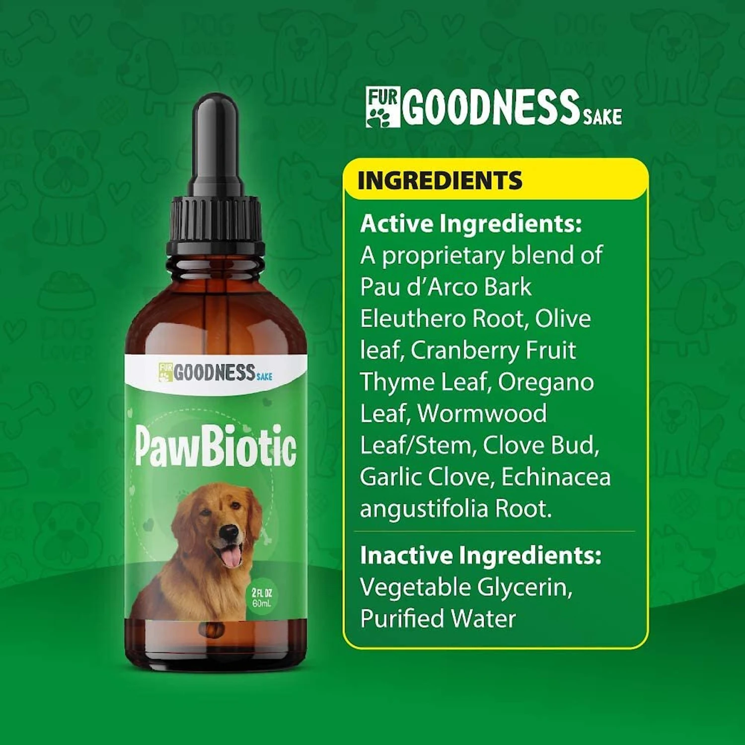 Fur Goodness Sake PawBiotic Dog & Cat Supplement, 2-oz Bottle 3 Fur Goodness Sake PawBiotic Dog & Cat Supplement, 2-oz Bottle - Image 3