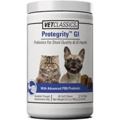 VetClassics Protegrity GI Probiotics Soft Chews Dog & Cat Supplement, 45 Count