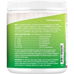 TopDog Health MSM Joint Boost Unflavored Powder Dog Supplement, 1-lb Jar -Pet Wellness 277601 PT2. AC SS1800 V1614980219