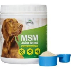 TopDog Health MSM Joint Boost Natural Chicken Flavor Powder Dog Supplement, 1-lb Jar