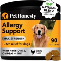 PetHonesty Allergy Support Max-Strength Chicken Flavored Soft Chews Allergy Supplement For Dogs, 90 Count