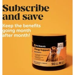 PetHonesty Allergy Support Max-Strength Chicken Flavored Soft Chews Allergy Supplement For Dogs, 90 Count -Pet Wellness 277613 PT7. AC SS1800 V1678480167