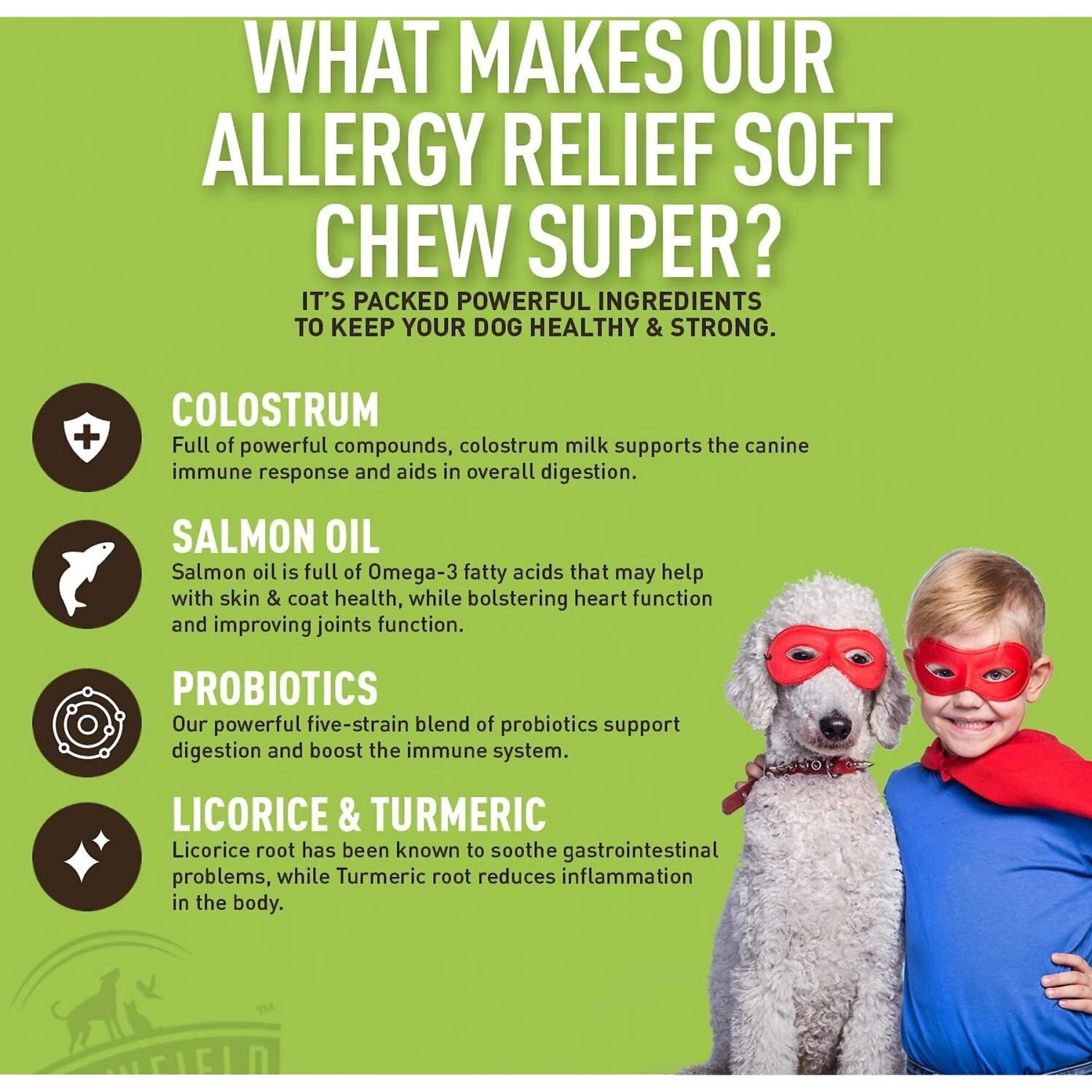 Strawfield Pets Super Chews Allergy Relief With Colostrum & Probiotics Immune Support Soft Chews Dog Supplement, 90 Count 3 Strawfield Pets Super Chews Allergy Relief With Colostrum & Probiotics Immune Support Soft Chews Dog Supplement, 90 Count - Image 3