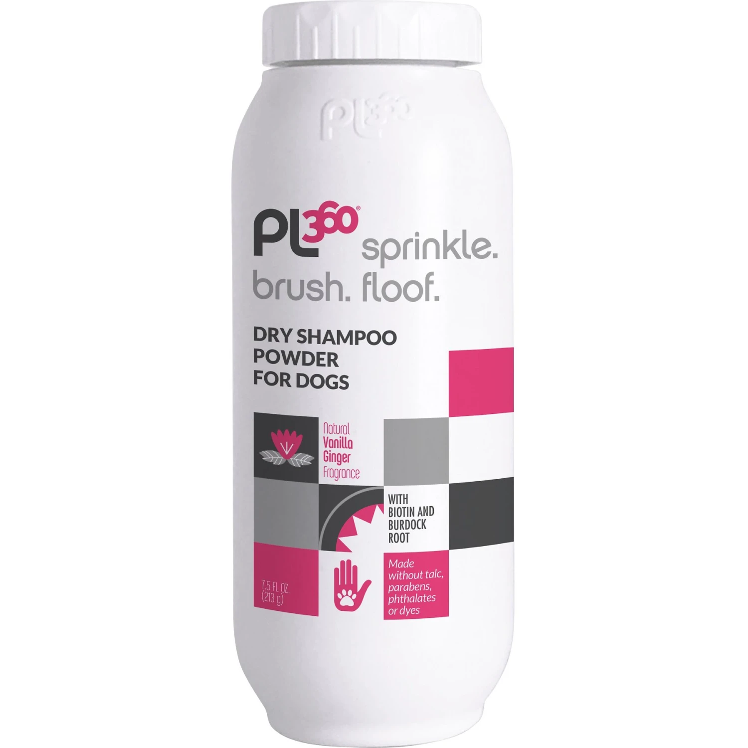 PL360 Sprinkle. Brush. Floof. Natural Vanilla Ginger Fragrance Dry Dog Shampoo, 6-oz Bottle 1 PL360 Sprinkle. Brush. Floof. Natural Vanilla Ginger Fragrance Dry Dog Shampoo, 6-oz Bottle