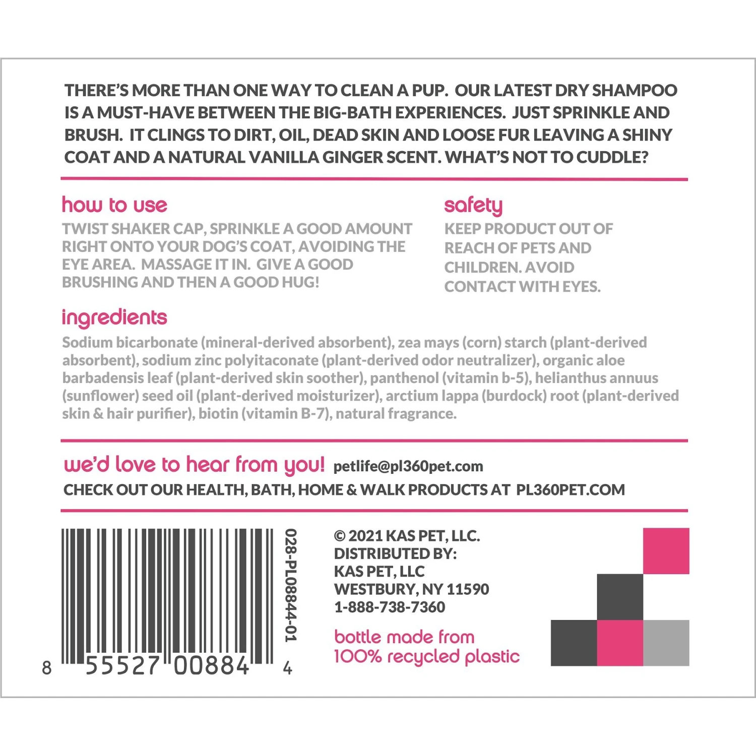 PL360 Sprinkle. Brush. Floof. Natural Vanilla Ginger Fragrance Dry Dog Shampoo, 6-oz Bottle 2 PL360 Sprinkle. Brush. Floof. Natural Vanilla Ginger Fragrance Dry Dog Shampoo, 6-oz Bottle - Image 2