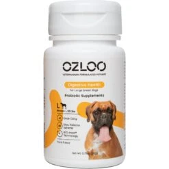 OZLOO Large Breed Digestive Health Probiotic Dog Supplement, 60 Count