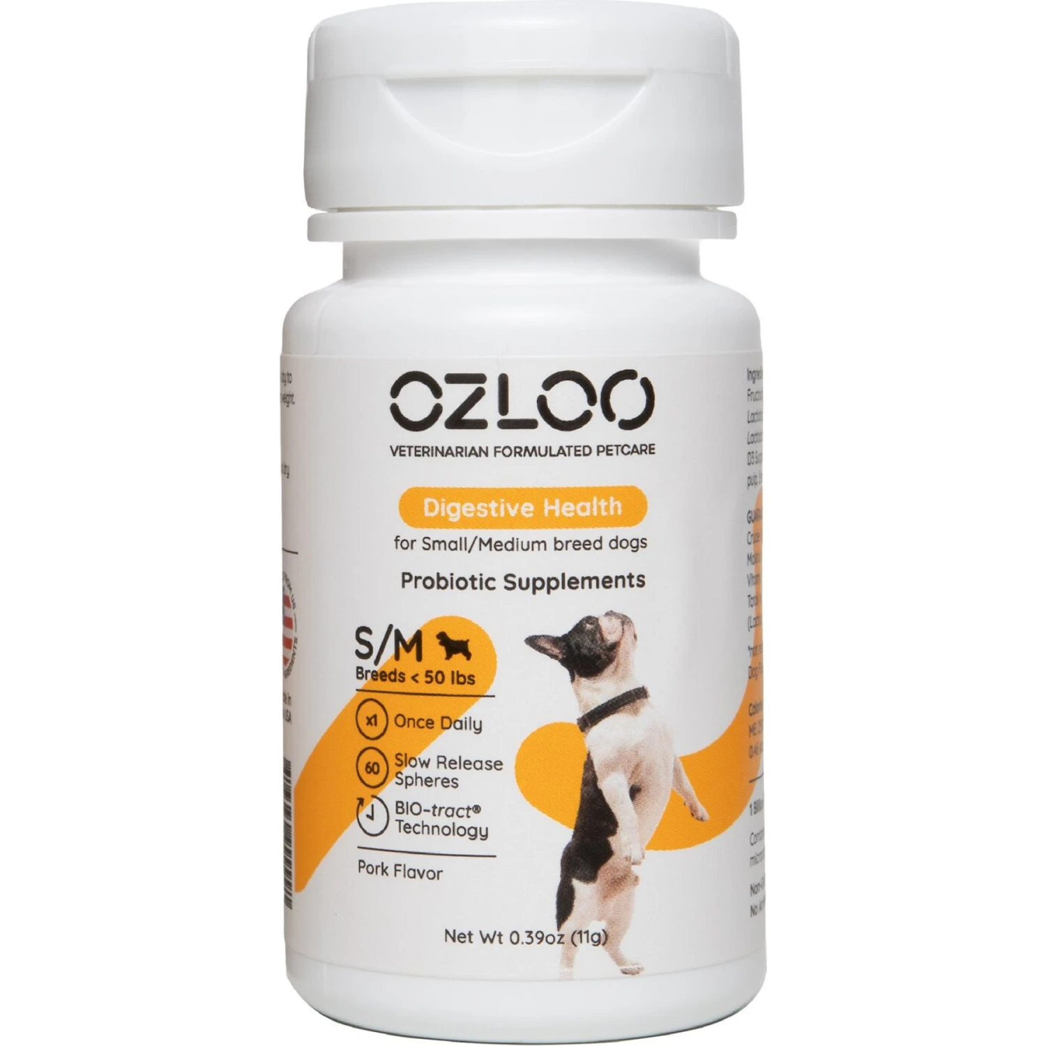 OZLOO Small/Medium Breed Digestive Health Probiotic Dog Supplement, 60 Count 1 OZLOO Small/Medium Breed Digestive Health Probiotic Dog Supplement, 60 Count
