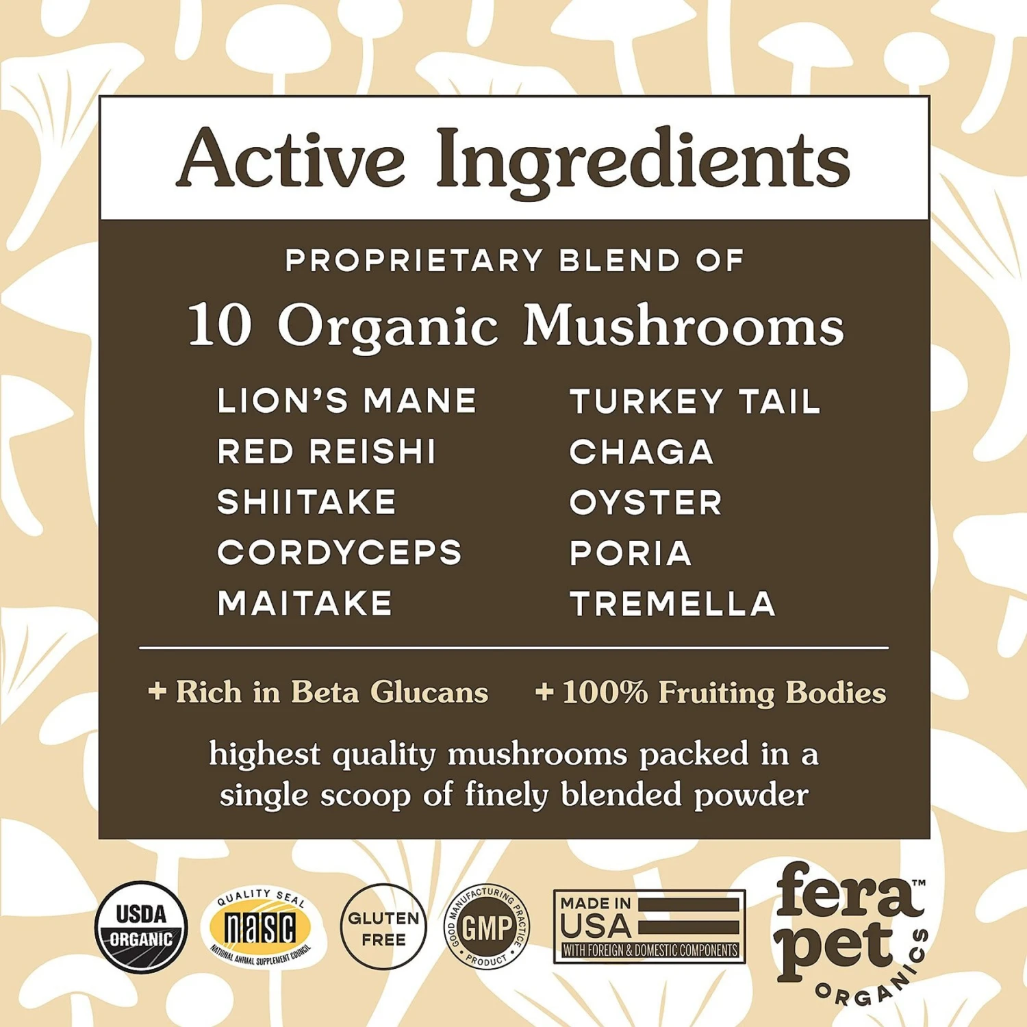 Fera Pet Organics Mushroom Immune Support Dog & Cat Supplement 8 Fera Pet Organics Mushroom Immune Support Dog & Cat Supplement - Image 8