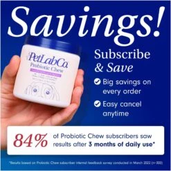 PetLab Co. Probiotic Pork Flavored Soft Chews Digestive Supplement For Dogs, 30 Count -Pet Wellness 279984 PT6. AC SS1800 V1662758810