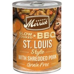 Merrick Grain-Free Slow-Cooked BBQ St. Louis Style With Shredded Pork Wet Dog Food, 12.7-oz Can, Case Of 12