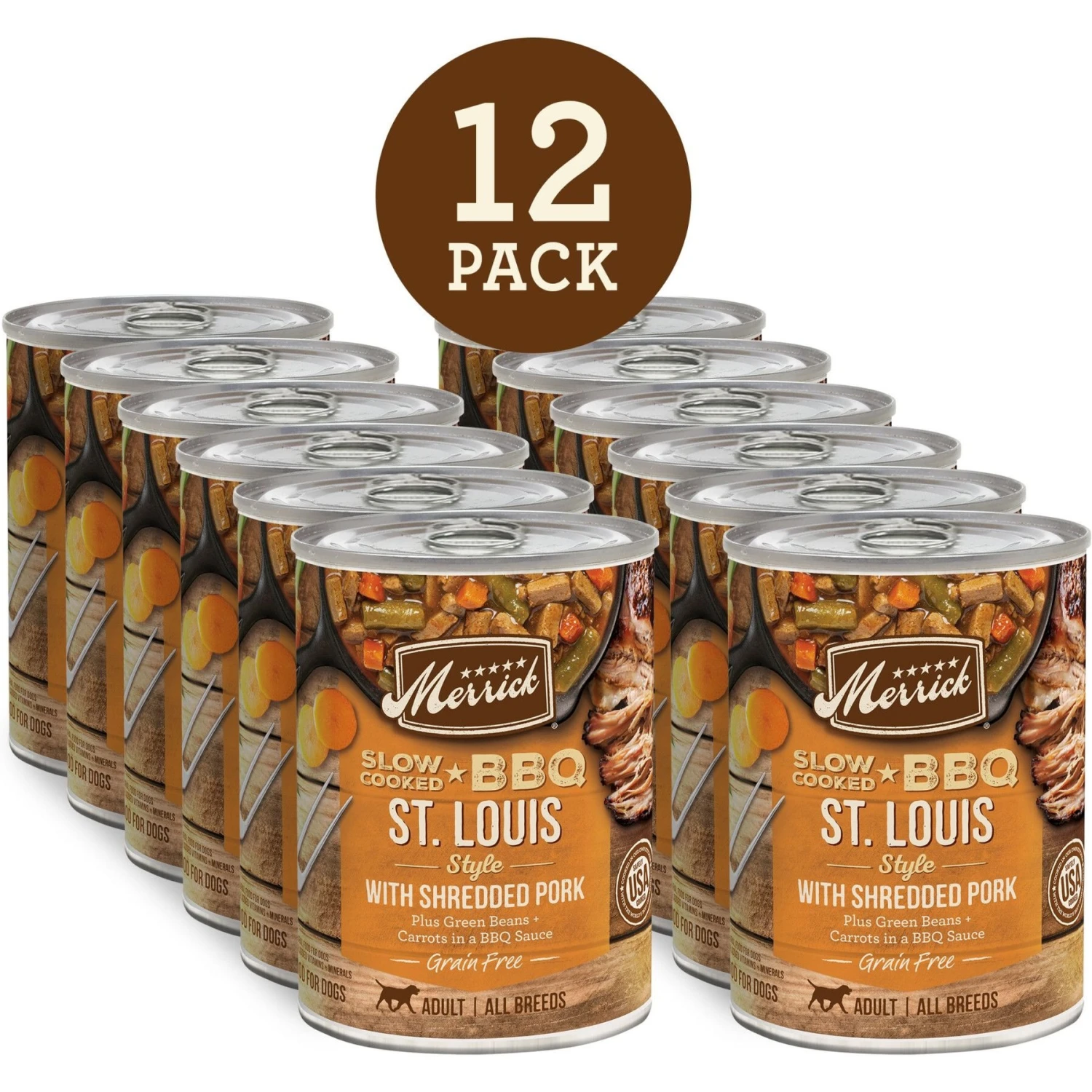 Merrick Grain-Free Slow-Cooked BBQ St. Louis Style With Shredded Pork Wet Dog Food, 12.7-oz Can, Case Of 12 2 Merrick Grain-Free Slow-Cooked BBQ St. Louis Style With Shredded Pork Wet Dog Food, 12.7-oz Can, Case Of 12 - Image 2