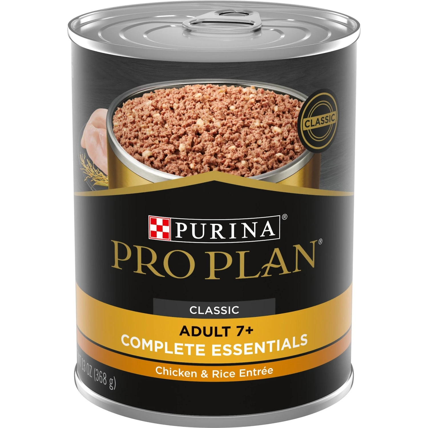 Purina Pro Plan Adult 7+ Complete Essentials Chicken & Rice Entree Wet Dog Food, 13-oz Can, Case Of 12 1 Purina Pro Plan Adult 7+ Complete Essentials Chicken & Rice Entree Wet Dog Food, 13-oz Can, Case Of 12