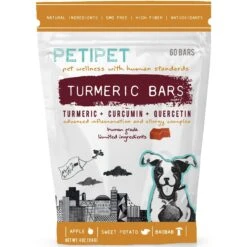 PETIPET Turmeric Bars Inflammation & Allergy Complex Plant Based Dog Supplement