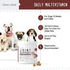 Chew + Heal Hip & Joint Dog Supplement, 120 Count -Pet Wellness 280570 PT4. AC SS1800 V1616016133