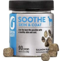 Green Gruff Soothe Skin & Coat Health Salmon Flavor Soft Chew Dog Supplement